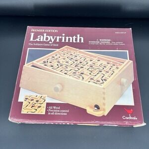 Labyrinth Wooden Tilting Puzzle Maze Game Cardinal #190 Premiere Edition 2 balls